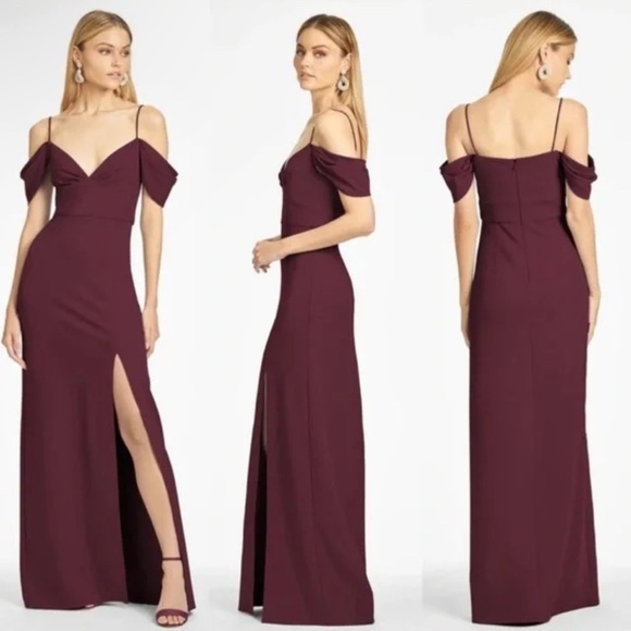 SACHIN + BABI Brittney Gown In Deep Wine - Picture 2 of 2
